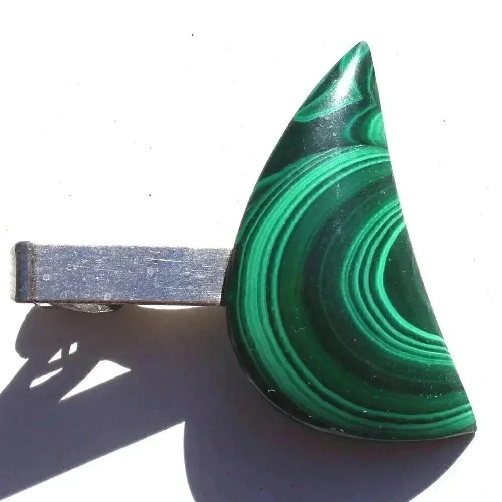 Vintage Gemstone (Agate Stone Geode Crystal) Cowboy Western Tie Clip Pin Decor